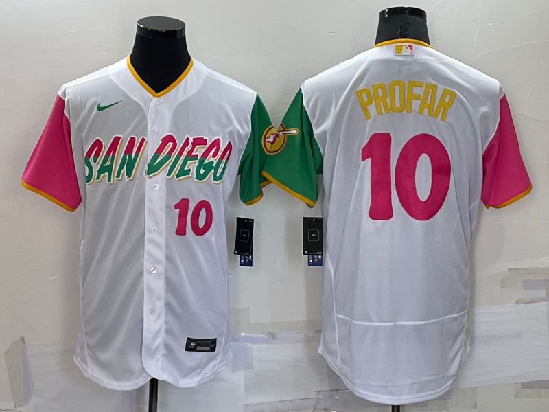 Men San Diego Padres #10 Profar White City Edition Elite Nike 2022 MLB Jerseys->san diego padres->MLB Jersey